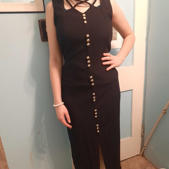 Black vintage dress (1960S) - Picture 1 of 3